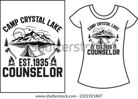 Camping and hiking camp SVG t shirt design. Camp vector shirt.