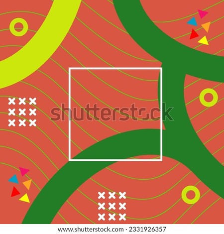 Abstract vertical background card with various geometric shapes ornaments. Vertical wallpaper with geometric memphis style.