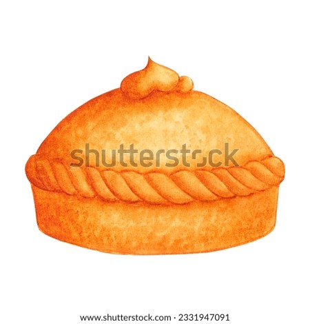 Hand drawn watercolor loaf of bread. Isolated on white background. Can be used for Scrapbook design, cards, label, banner and any printed products
