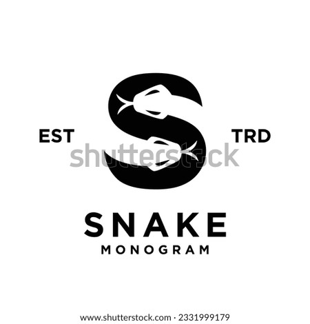 S Snake initial letter icon design template
