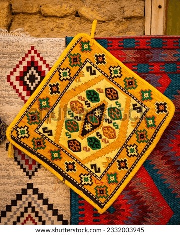 Handmade carpet from Derbet, Republic of Dagestan Royalty-Free Stock Photo #2332003945
