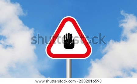 stop sign on sky background. 
