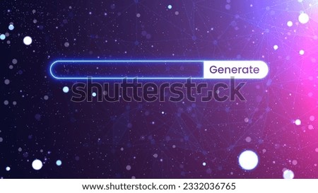 Futuristic AI prompt illustration. High-tech background concept. Command box ready to generate Royalty-Free Stock Photo #2332036765