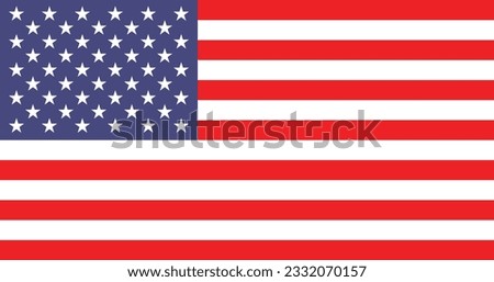 The American flag. Flag icon. Standard color. Standard size. A rectangular flag. Computer illustration. Digital illustration. Vector illustration.