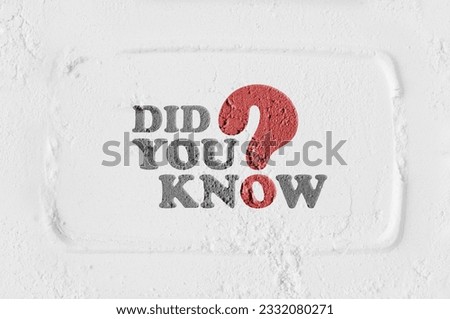 did you know sign on white background