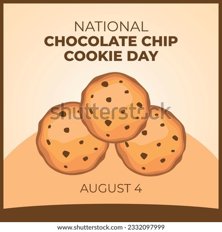 national chocolate chip cookie day design template for celebration. chocolate chip cookie vector illustration. flat chocolate chip cookie vector design. chocolate chip cookie.