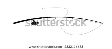 Spinning rod for fishing isolated on white vector eps.