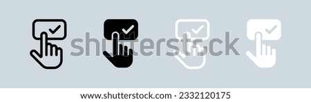 Subscribe icon set in black and white. Follow button signs vector illustration. Royalty-Free Stock Photo #2332120175