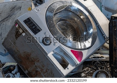 Scrap metal for obsolete household goods. Electronics recycling Royalty-Free Stock Photo #2332120199