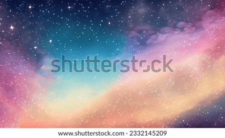 Clip art of mysterious night sky, colorful gradation night sky