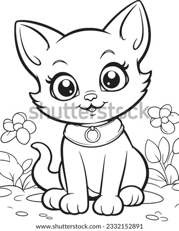 Beautiful Coloring Page. Line Art Vector. Cute Coloring Page for Kids.