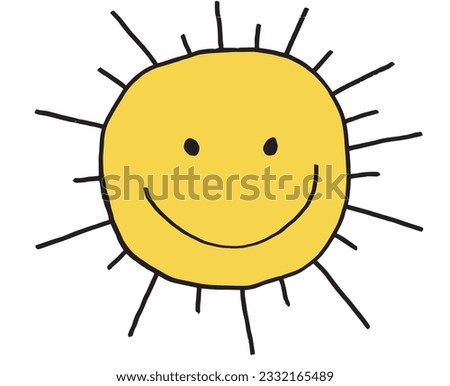 Sun illustration image. 
Hand drawn image artwork of a sun. 
Simple cute original logo.
Hand drawn vector illustration for posters, cards, t-shirts.