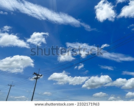 sky, clouds, bright, blue background, sunny,