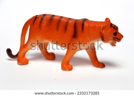 tiger animal toy on white background