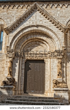 Tuscany medieval san quirico church Royalty-Free Stock Photo #2332180377