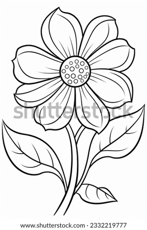 Cute Flower Coloring Book Page for Kids and Adults: Relaxing, Printable Floral Illustrations for Mindful Coloring Fun, Ideal for Stress Relief, Botanical Designs and Nature-Inspired Art Therapy.
