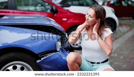 Car Injury Whiplash. Pain After Auto Accident Royalty-Free Stock Photo #2332231395