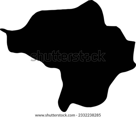 Silhouette map of Butha-Buthe Lesotho with transparent background.