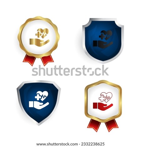 Abstract Health Care Badge and Label Collection, can be used for business designs, presentation designs or any suitable designs.
