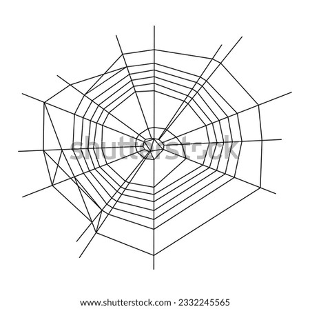 Spider web Halloween clip art vector illustration isolated on transparent background. Abstract geometric line cobweb