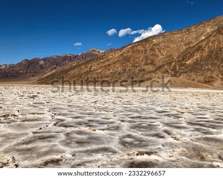 Badwater Basin in Late Winter at Death Valley National Park in California. Royalty-Free Stock Photo #2332296657