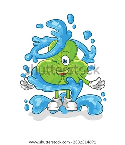 the clover fresh with water mascot. cartoon vector