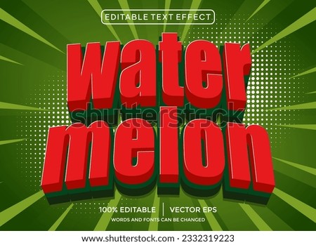  water melon 3D editable text effect