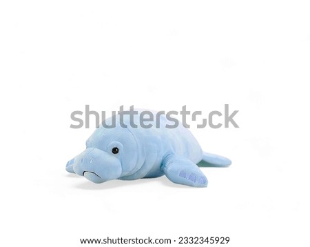 Manatee animal doll with isolated on white