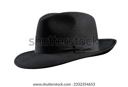Black Vintage hat isolated on white background Royalty-Free Stock Photo #2332354653