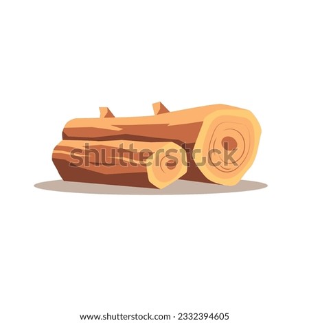 Pile wood log, stack firewood vector illustration