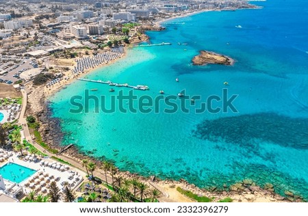 Fig tree bay beach, Protaras, Cyprus. Sand beach and turquoise water Royalty-Free Stock Photo #2332396279