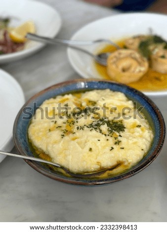 butter flavored mashed potato on the plate