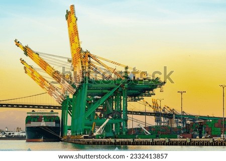  Ocean Gateways: Massive Container Cargo Ship Entering the Port for Unloading, Immersed in Captivating 4K Resolution Royalty-Free Stock Photo #2332413857