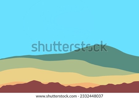 Mountain landscape illustration for background.