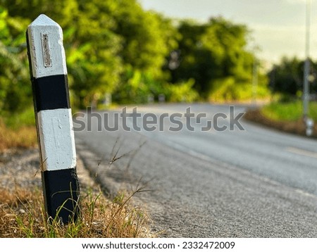 kilometers on the side of the road