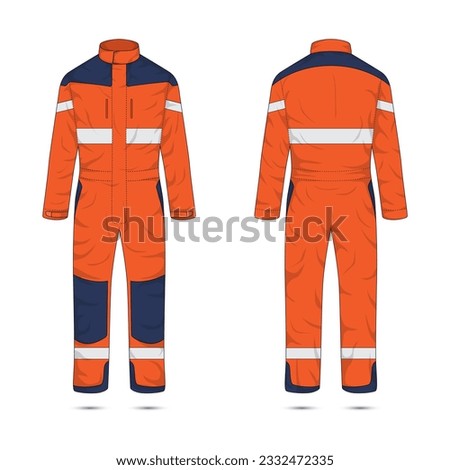 illustration of work wear front and back view Royalty-Free Stock Photo #2332472335