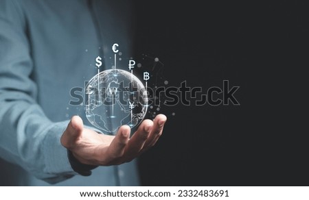 Foreign currency exchange concept, Money transfer, money transaction, global currency network. Royalty-Free Stock Photo #2332483691