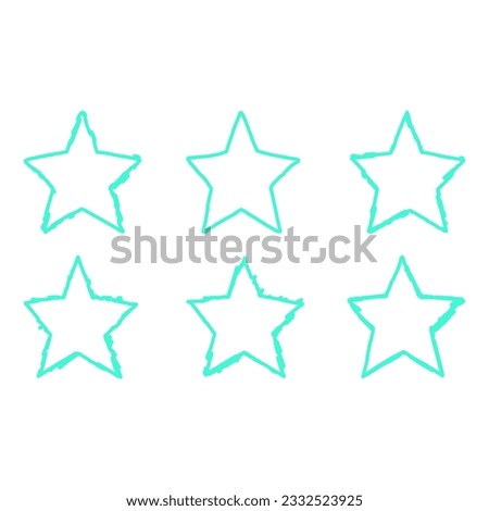 Star Shape Clipart Set, Flat Watercolor Stars Bundle, Isolated Star Icons, Decorative Star Shape Clip Art