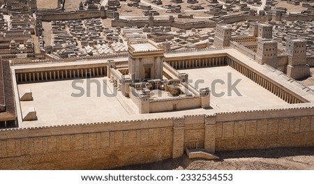 Model of the Second Temple in the Israel Museum, Jerusalem, Israel Royalty-Free Stock Photo #2332534553