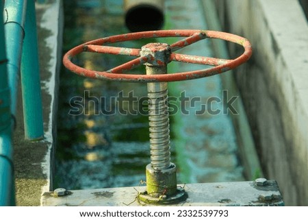 water gate opening valve, so that it can be turned off and maintains the water level, commonly found and used in industrial factory areas