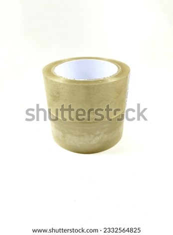 Clear duct tape isolated on plain white background.