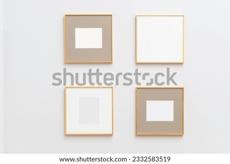 Transform space into art gallery with modern picture frames. white design and empty templates create blank canvas for images or artwork. Whether in home or office. Royalty-Free Stock Photo #2332583519
