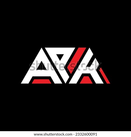 APK triangle letter logo design with triangle shape. APK triangle logo design monogram. APK triangle vector logo template with red color. APK triangular logo Simple, Elegant, and Luxurious design.