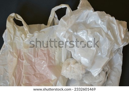 crumpled plastic bags shoot in studio environmental issues concept