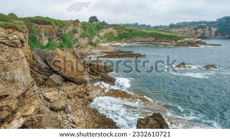 Cliffs with flysch which is a rocky characteristic with alternating layers of hard rocks interspersed with softer ones. This disposition favors erosion, and causes the hard layers to stand out and wit