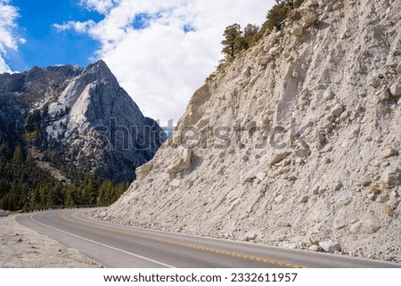 Driving up mt whitney mountain on the main road