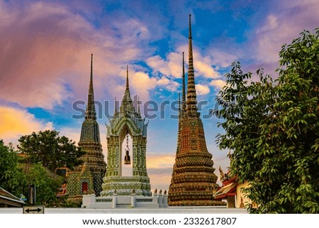    Wat Pho Temple in Bangkok, Thailand, showing Phra Chedi Rai which contains the ashes of members of the royal family