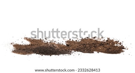 Pile dirt, soil scattered isolated on white, clipping path Royalty-Free Stock Photo #2332628413