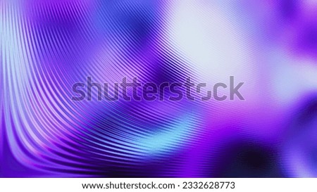Neon ripple texture. Defocused glow. Iridescent wave. Blur purple blue fluorescent color gradient light curve lines abstract background with free space. Royalty-Free Stock Photo #2332628773