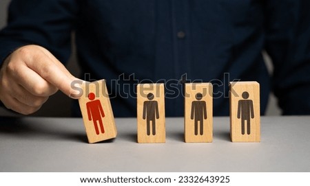 Dismiss an employee. Staff reduction. Excluded from the team. Reducing the number of participants. Work optimization. Outsider, outcast. Conflict, toxic social environment. Royalty-Free Stock Photo #2332643925